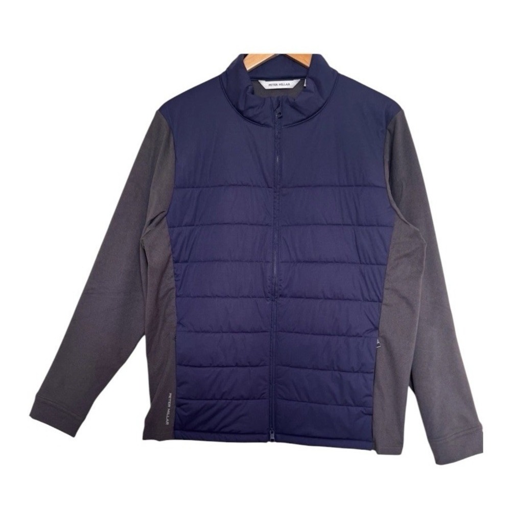 Peter Millar Merge Hybrid Fleece Jacket Full Zip  Mens Medium Navy/Gray